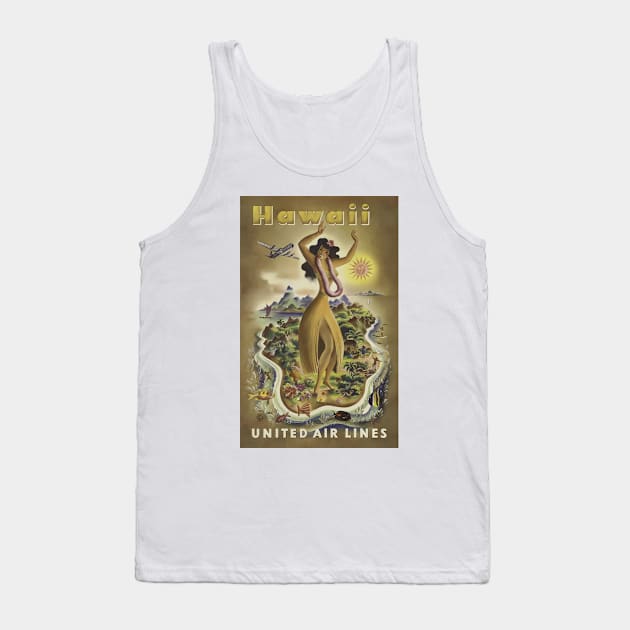Hawaii - Vintage Travel Poster Tank Top by Culturio